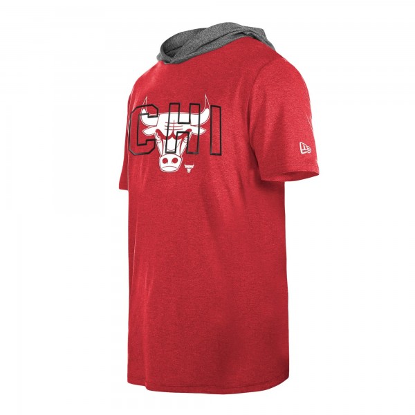 Футболка с капюшоном Chicago Bulls New Era Heather Red Active