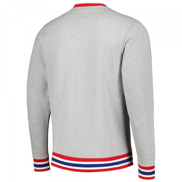 Unisex Philadelphia 76ers New Era Heather Gray Vintage Throwback Crew Sweatshirt