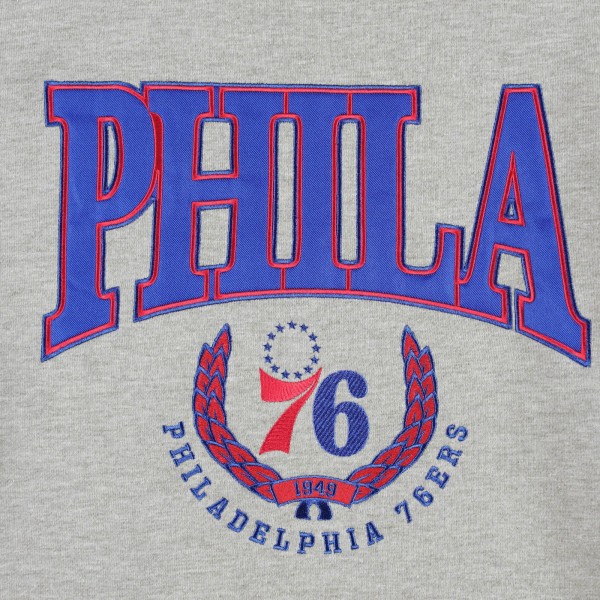 Unisex Philadelphia 76ers New Era Heather Gray Vintage Throwback Crew Sweatshirt