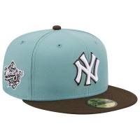Бейсболка New York Yankees New Era  1999 World Series Beach Kiss 59FIFTY - Light Blue/Brown