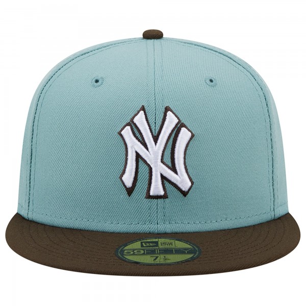 Бейсболка New York Yankees New Era  1999 World Series Beach Kiss 59FIFTY - Light Blue/Brown