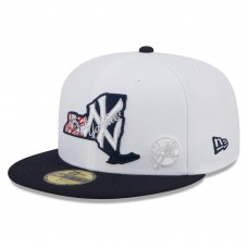 Бейсболка New York Yankees New Era State 59FIFTY - White/Navy