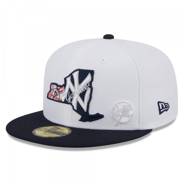 Бейсболка New York Yankees New Era State 59FIFTY - White/Navy