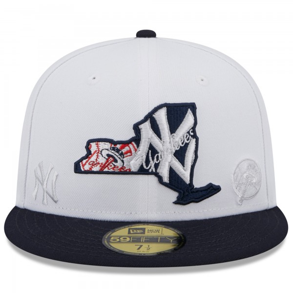 Бейсболка New York Yankees New Era State 59FIFTY - White/Navy