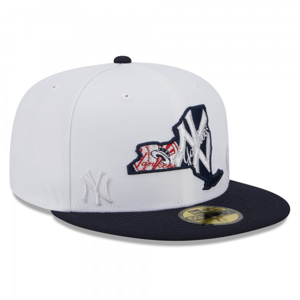Бейсболка New York Yankees New Era State 59FIFTY - White/Navy