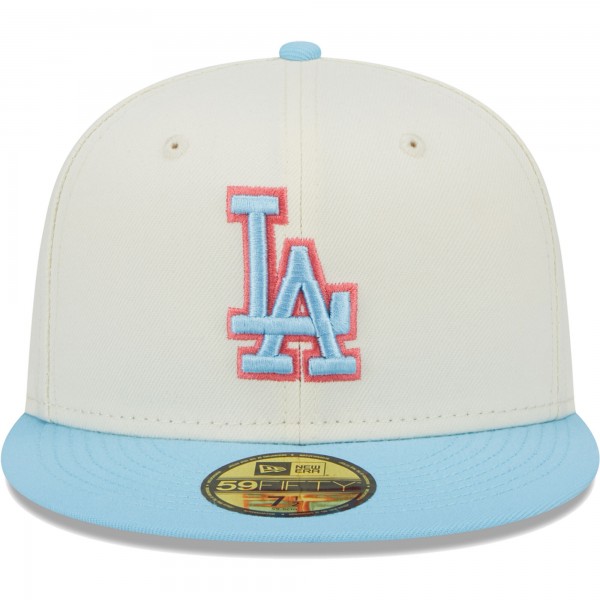 Бейсболка Los Angeles Dodgers New Era Spring Color Two-Tone 59FIFTY - Cream/Light Blue