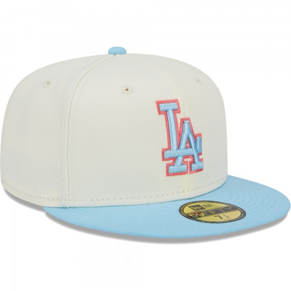 Бейсболка Los Angeles Dodgers New Era Spring Color Two-Tone 59FIFTY - Cream/Light Blue