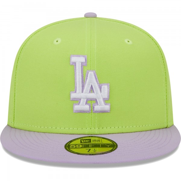 Бейсболка Los Angeles Dodgers New Era Spring Color Two-Tone 59FIFTY - Neon Green/Lavender