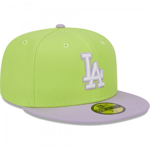 Бейсболка Los Angeles Dodgers New Era Spring Color Two-Tone 59FIFTY - Neon Green/Lavender