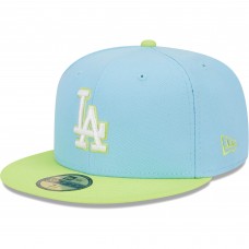 Бейсболка Los Angeles Dodgers New Era Spring Color Two-Tone 59FIFTY - Light Blue/Neon Green