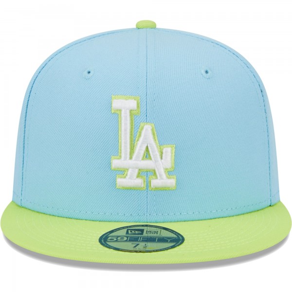 Бейсболка Los Angeles Dodgers New Era Spring Color Two-Tone 59FIFTY - Light Blue/Neon Green