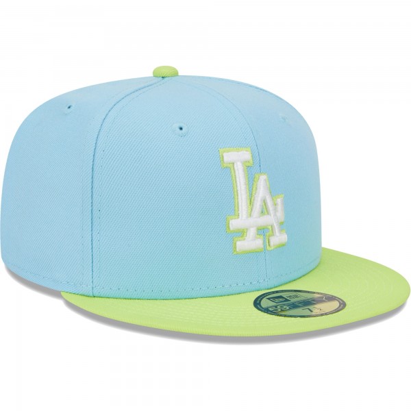 Бейсболка Los Angeles Dodgers New Era Spring Color Two-Tone 59FIFTY - Light Blue/Neon Green