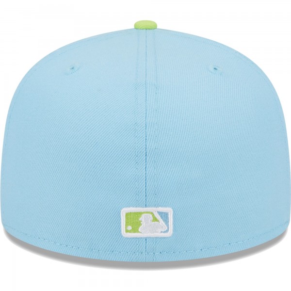 Бейсболка Los Angeles Dodgers New Era Spring Color Two-Tone 59FIFTY - Light Blue/Neon Green
