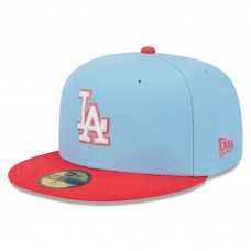 Бейсболка Los Angeles Dodgers New Era Spring Color Two-Tone 59FIFTY - Light Blue/Red