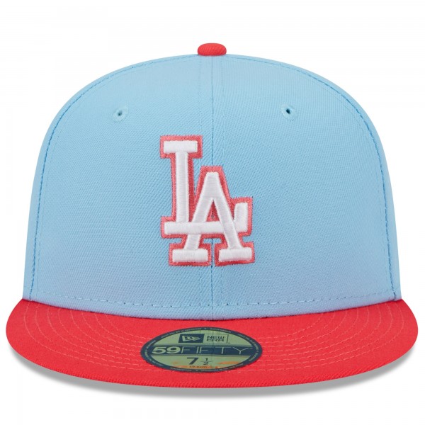 Бейсболка Los Angeles Dodgers New Era Spring Color Two-Tone 59FIFTY - Light Blue/Red