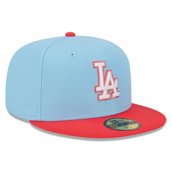 Бейсболка Los Angeles Dodgers New Era Spring Color Two-Tone 59FIFTY - Light Blue/Red