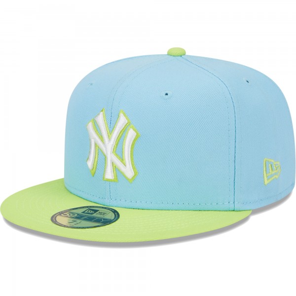 Бейсболка New York Yankees New Era Spring Color Two-Tone 59FIFTY - Light Blue/Neon Green