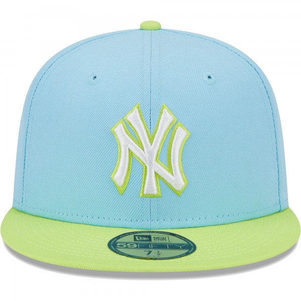 Бейсболка New York Yankees New Era Spring Color Two-Tone 59FIFTY - Light Blue/Neon Green