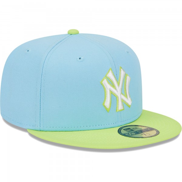 Бейсболка New York Yankees New Era Spring Color Two-Tone 59FIFTY - Light Blue/Neon Green