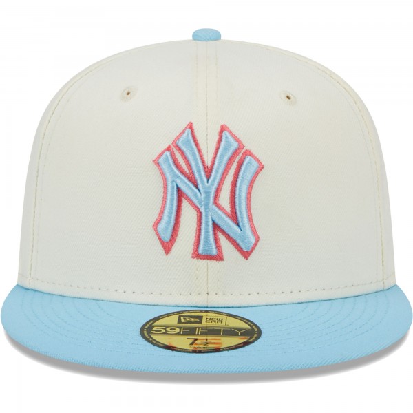 Бейсболка New York Yankees New Era Spring Color Two-Tone 59FIFTY - White/Light Blue