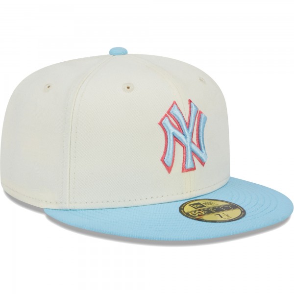 Бейсболка New York Yankees New Era Spring Color Two-Tone 59FIFTY - White/Light Blue