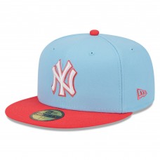 Бейсболка New York Yankees New Era Spring Color Two-Tone 59FIFTY - Light Blue/Red