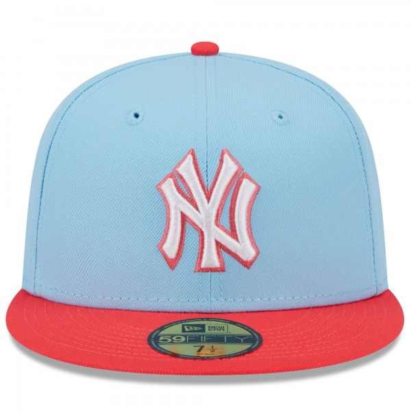 Бейсболка New York Yankees New Era Spring Color Two-Tone 59FIFTY - Light Blue/Red