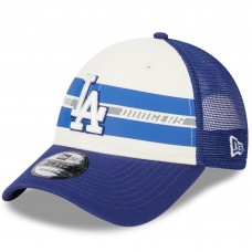 Бейсболка Los Angeles Dodgers New Era Team Stripe Trucker 9FORTY - White/Royal