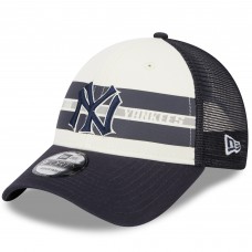 Бейсболка New York Yankees New Era Team Stripe Trucker 9FORTY - White/Navy