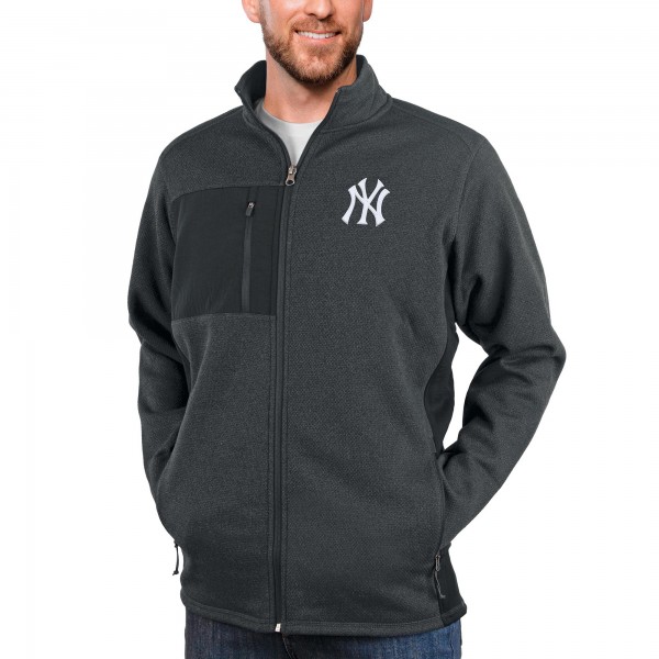 Кофта на молнии New York Yankees Antigua Course - Heathered Charcoal