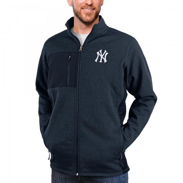Кофта на молнии New York Yankees Antigua Course - Heathered Navy