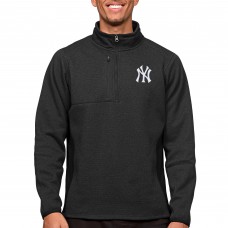Кофта на короткой молнии New York Yankees Antigua Course - Heathered Black