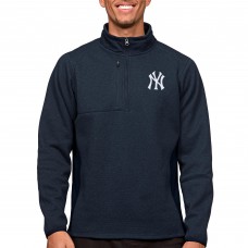 Кофта на короткой молнии New York Yankees Antigua Course - Heathered Navy