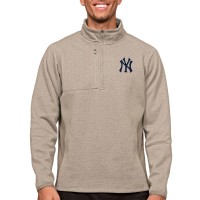 Кофта на короткой молнии New York Yankees Antigua Course - Oatmeal