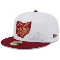 Бейсболка Cleveland Cavaliers New Era State Pride 59FIFTY - White/Wine