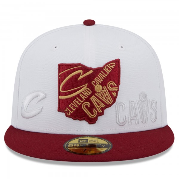 Бейсболка Cleveland Cavaliers New Era State Pride 59FIFTY - White/Wine