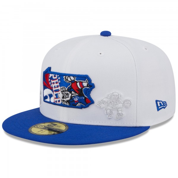 Бейсболка Philadelphia 76ers New Era State Pride 59FIFTY - White/Royal