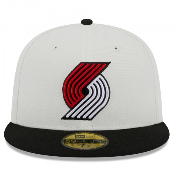 Бейсболка Portland Trail Blazers New Era Retro City Conference Side Patch 59FIFTY - Cream/Black