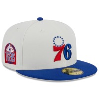 Бейсболка Philadelphia 76ers New Era Retro City Conference Side Patch 59FIFTY - Cream/Royal