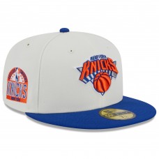 Бейсболка New York Knicks New Era Retro City Conference Side Patch 59FIFTY - Cream/Blue