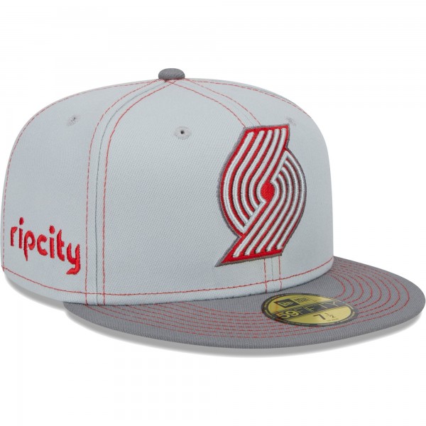 Бейсболка Portland Trail Blazers New Era Color Pop 59FIFTY - Gray
