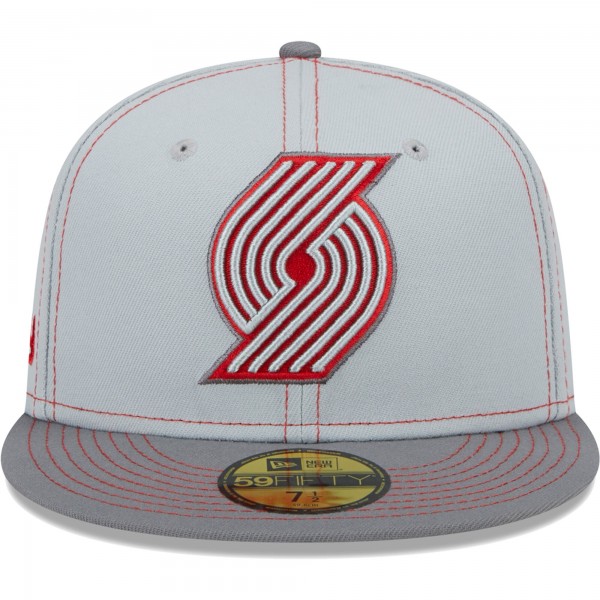 Бейсболка Portland Trail Blazers New Era Color Pop 59FIFTY - Gray