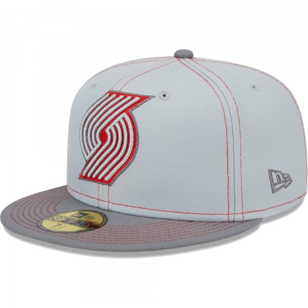Бейсболка Portland Trail Blazers New Era Color Pop 59FIFTY - Gray