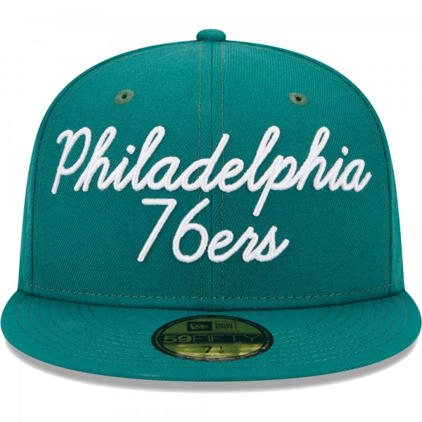 Бейсболка Philadelphia 76ers New Era Script 59FIFTY - Augusta Green