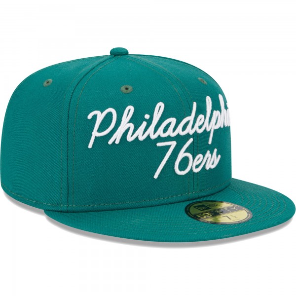 Бейсболка Philadelphia 76ers New Era Script 59FIFTY - Augusta Green