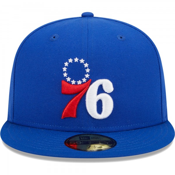 Бейсболка Philadelphia 76ers New Era Camo Undervisor Laurels 59FIFTY - Royal
