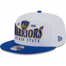 Бейсболка Golden State Warriors New Era Crest Stack 9FIFTY - White/Royal