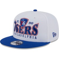 Бейсболка Philadelphia 76ers New Era Crest Stack 9FIFTY - White/Royal