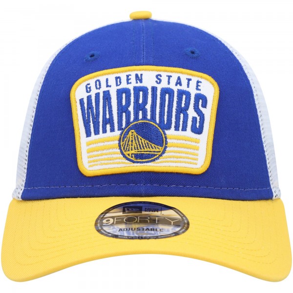 Бейсболка Golden State Warriors New Era Two-Tone Patch 9FORTY Trucker - Royal