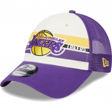 Бейсболка Los Angeles Lakers New Era Stripes 9FORTY Trucker - Purple